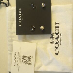 COACH 2 sets of signature stud earrings. Brand new!